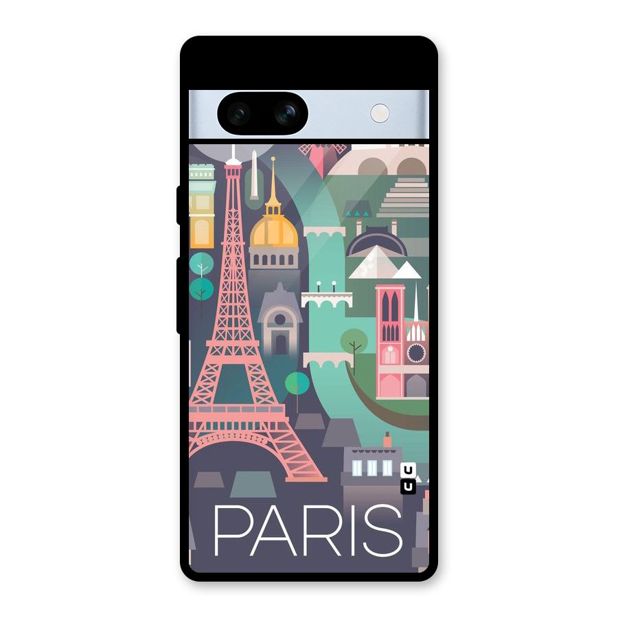 Pink Cute Tower Glass Back Case for Google Pixel 7a