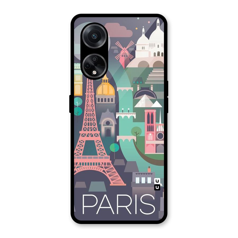 Pink Cute Tower Glass Back Case for Oppo F23