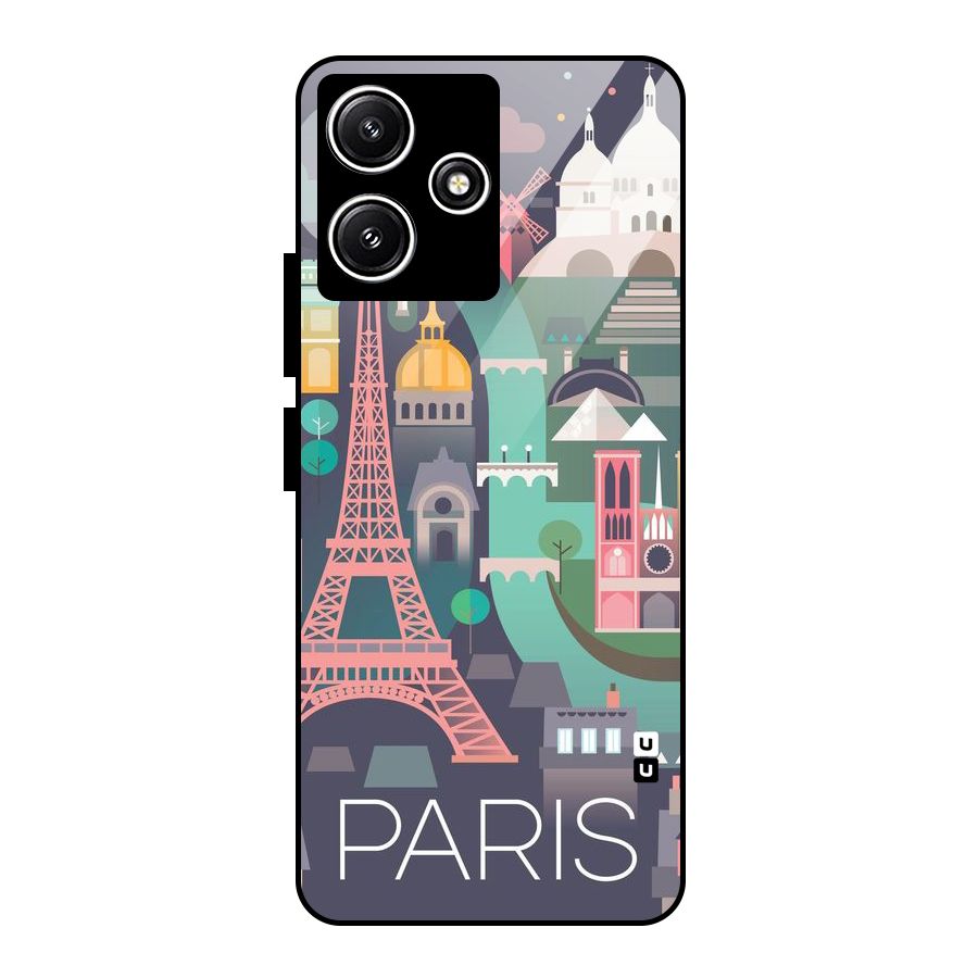 Pink Cute Tower Glass Back Case for Poco M6 Pro