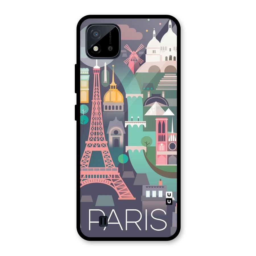 Pink Cute Tower Glass Back Case for Realme C11 2021