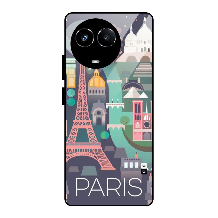 Pink Cute Tower Glass Back Case for Realme Narzo 60X