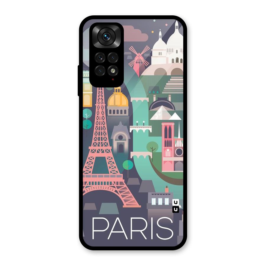 Pink Cute Tower Glass Back Case for Redmi Note 11S