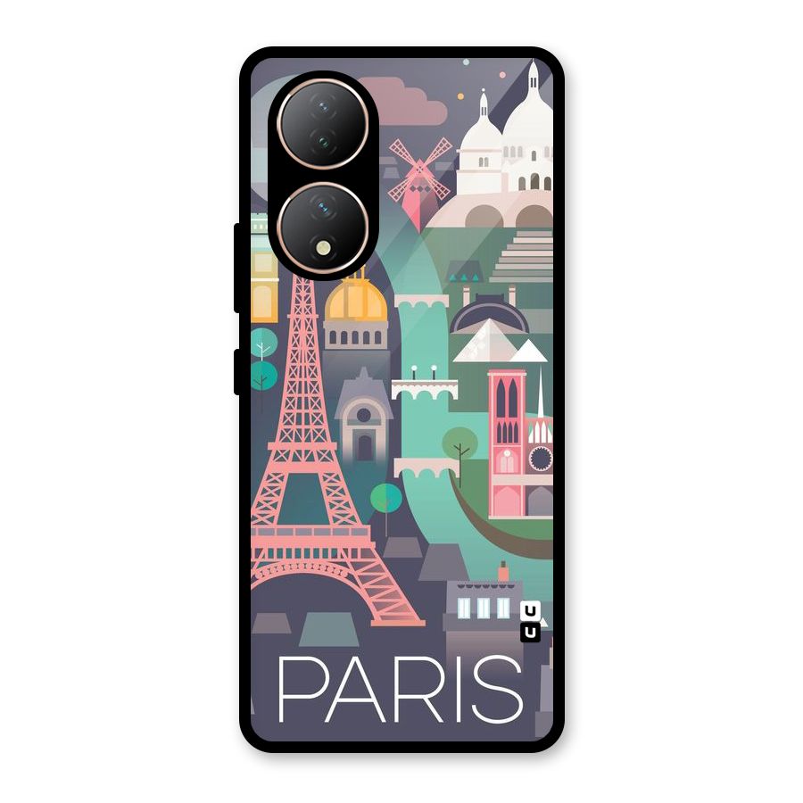 Pink Cute Tower Glass Back Case for Vivo Y100A