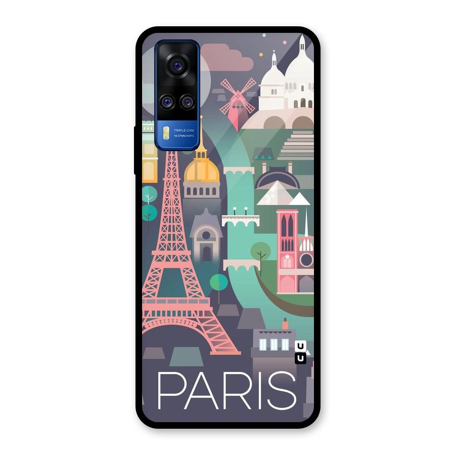 Pink Cute Tower Glass Back Case for Vivo Y31