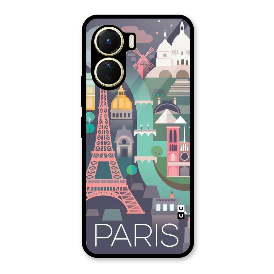 Pink Cute Tower Glass Back Case for Vivo Y56