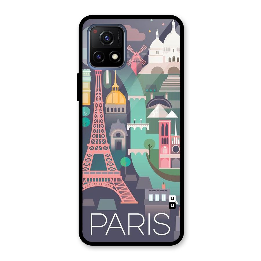 Pink Cute Tower Glass Back Case for Vivo Y72 5G