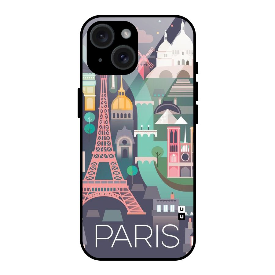 Pink Cute Tower Glass Back Case for iPhone 15