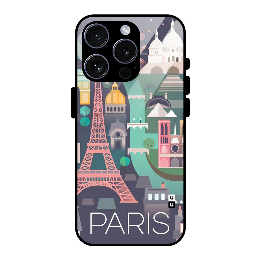 Pink Cute Tower Glass Back Case for iPhone 15 Pro