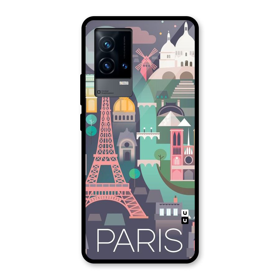 Pink Cute Tower Glass Back Case for iQOO 9 5G
