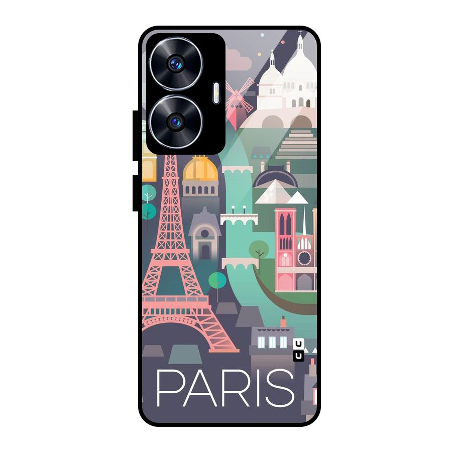 Pink Cute Tower Glass Back Case for realme C55