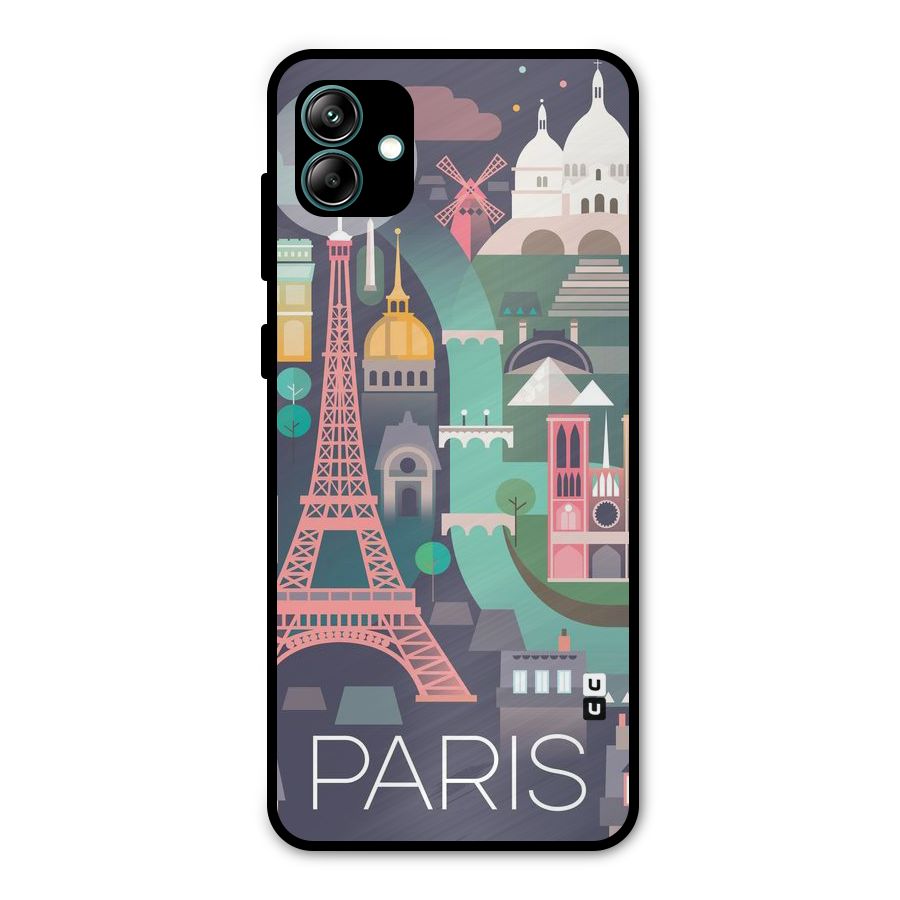 Pink Cute Tower Metal Back Case for Galaxy A04