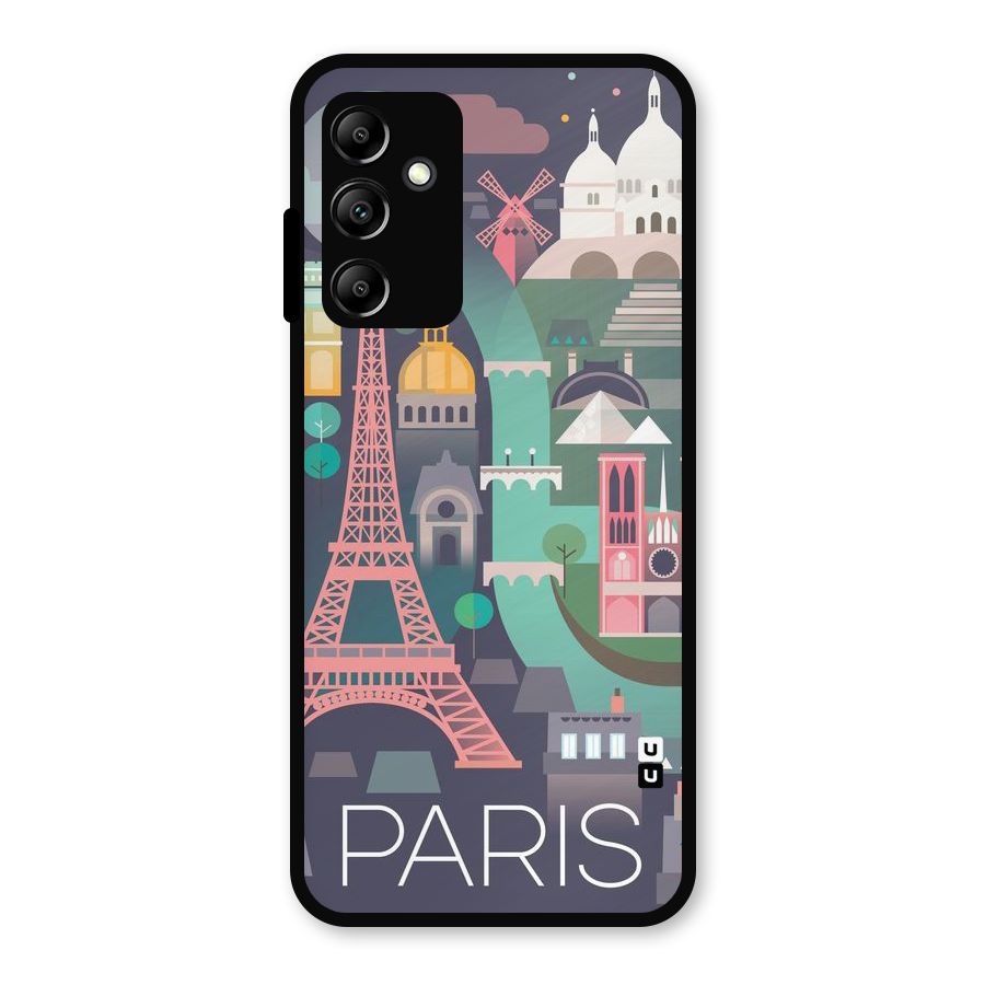 Pink Cute Tower Metal Back Case for Galaxy A14 5G