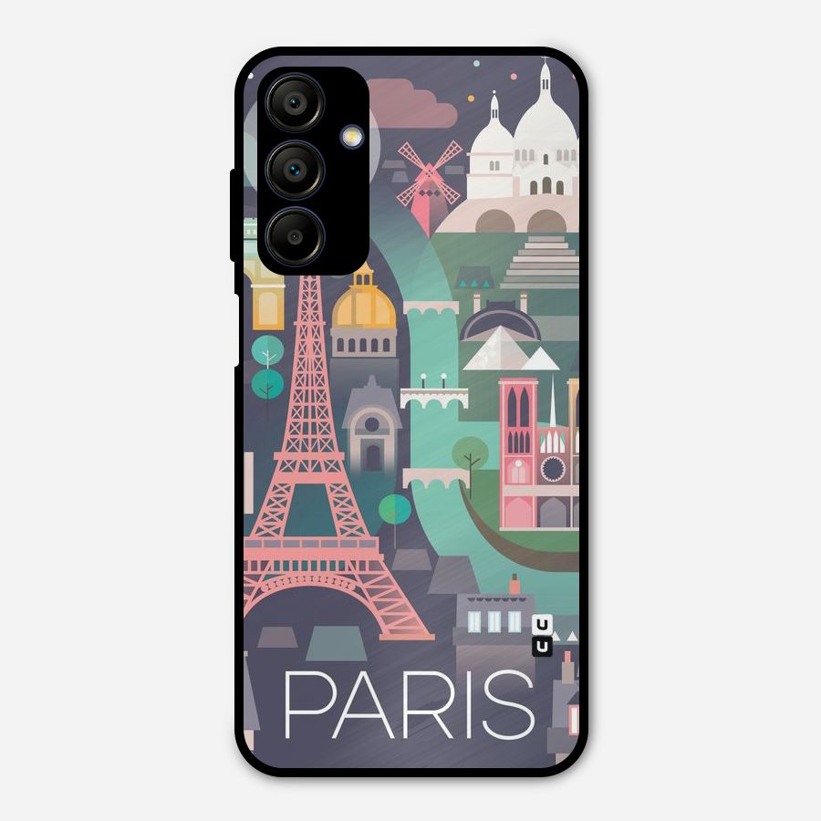 Pink Cute Tower Metal Back Case for Galaxy A15 5G