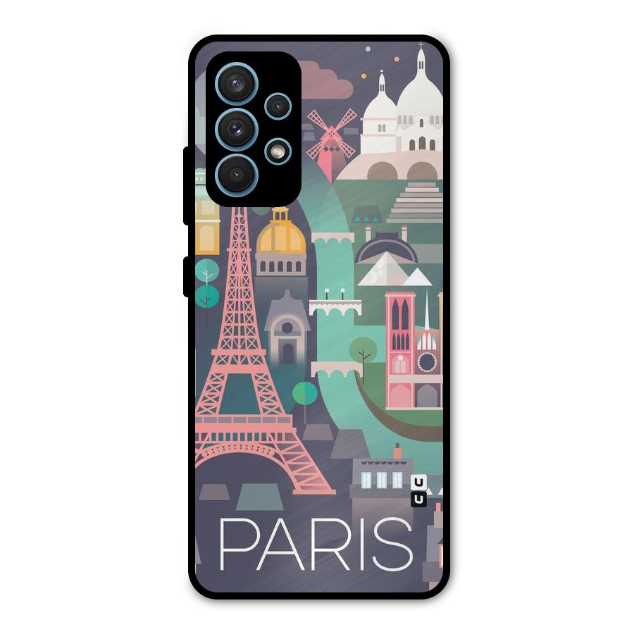 Pink Cute Tower Metal Back Case for Galaxy A32