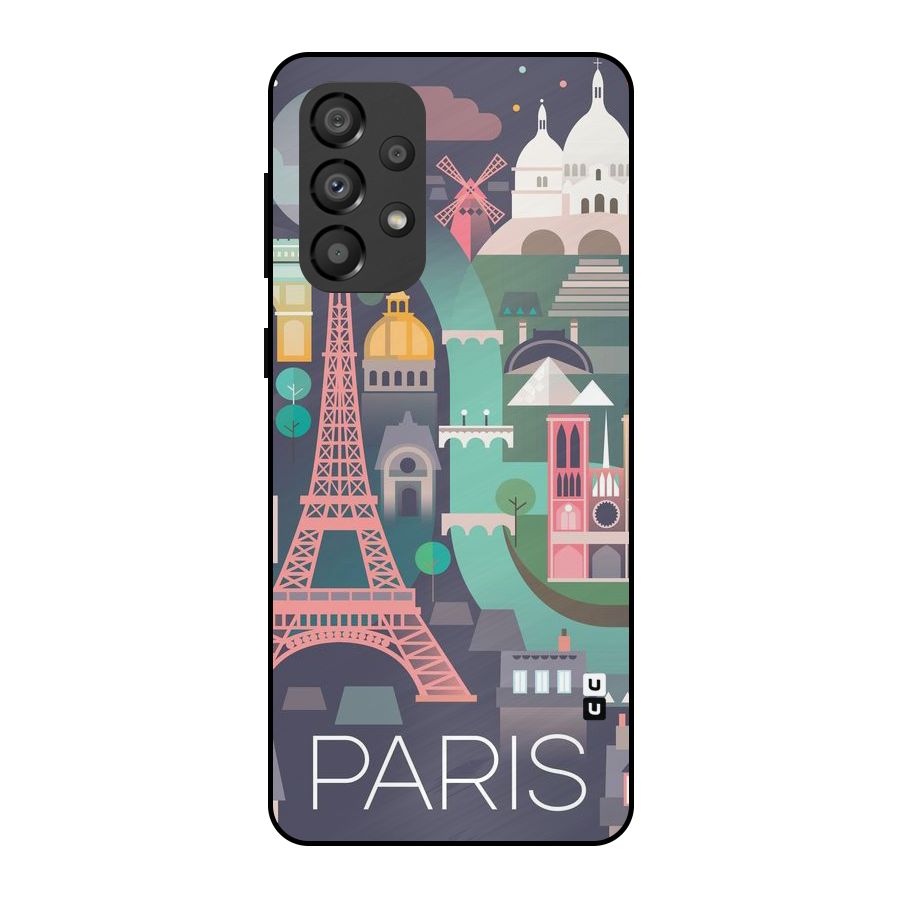Pink Cute Tower Metal Back Case for Galaxy A33 5G