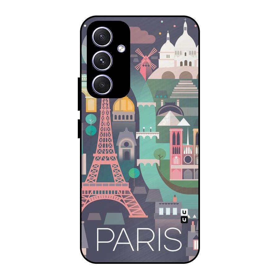 Pink Cute Tower Metal Back Case for Galaxy A54