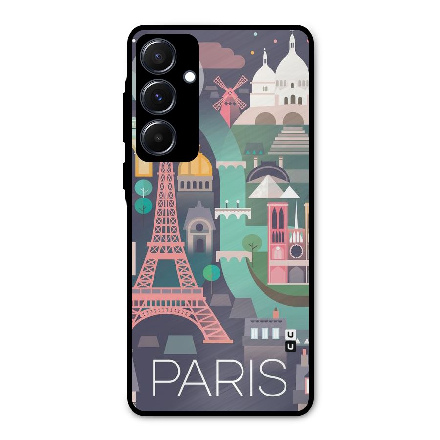 Pink Cute Tower Metal Back Case for Galaxy A55