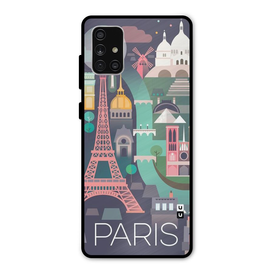 Pink Cute Tower Metal Back Case for Galaxy A71