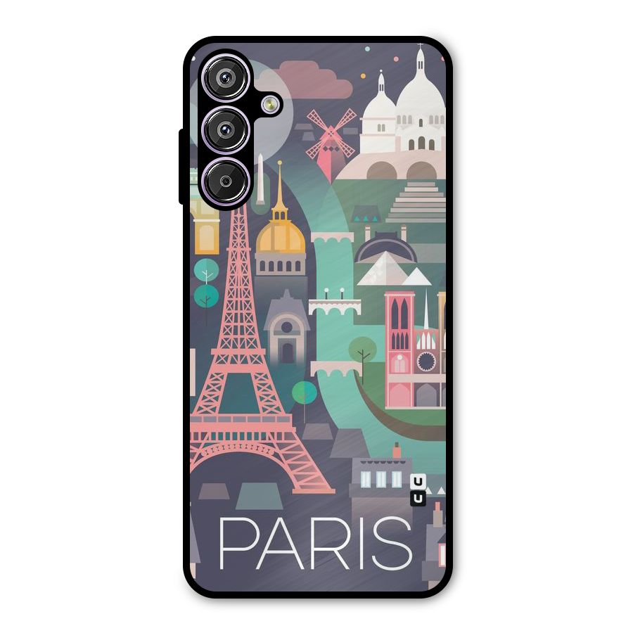 Pink Cute Tower Metal Back Case for Galaxy F15