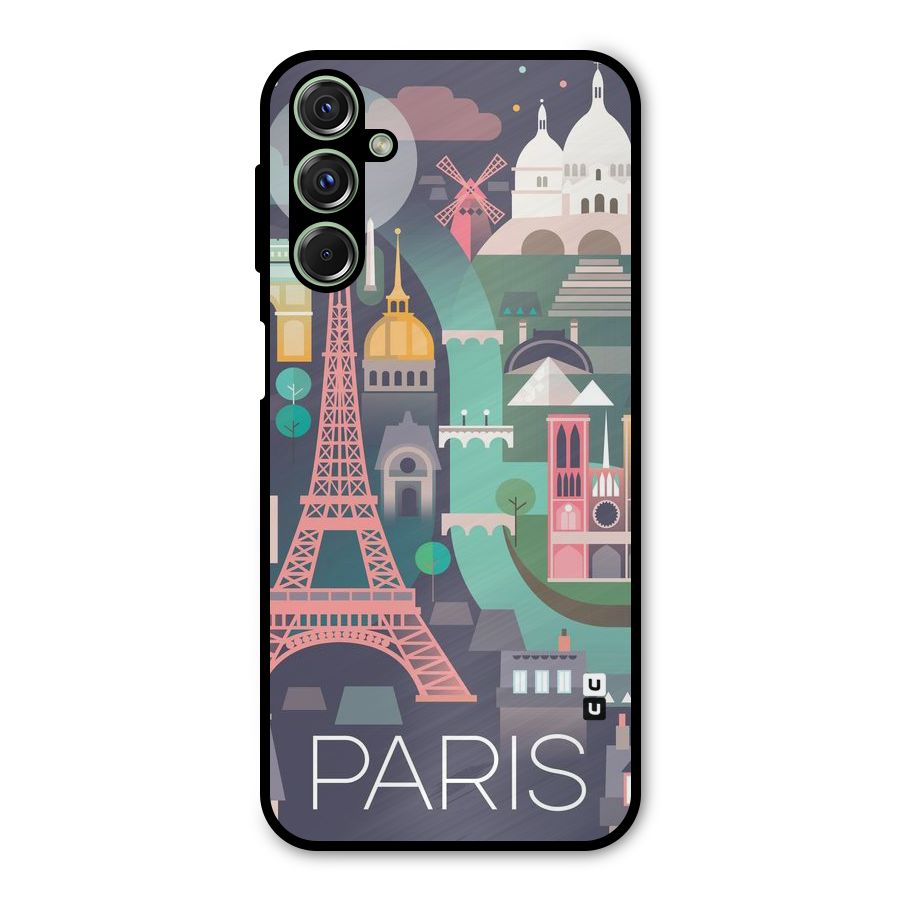 Pink Cute Tower Metal Back Case for Galaxy F34