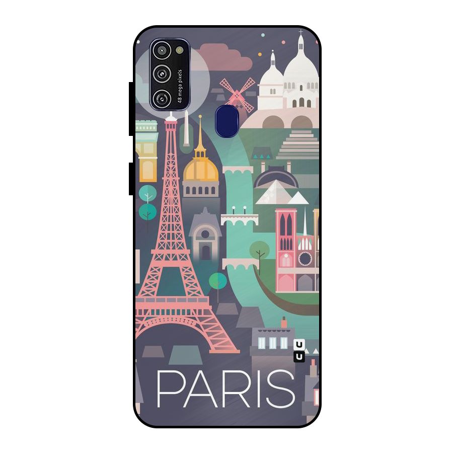 Pink Cute Tower Metal Back Case for Galaxy M21