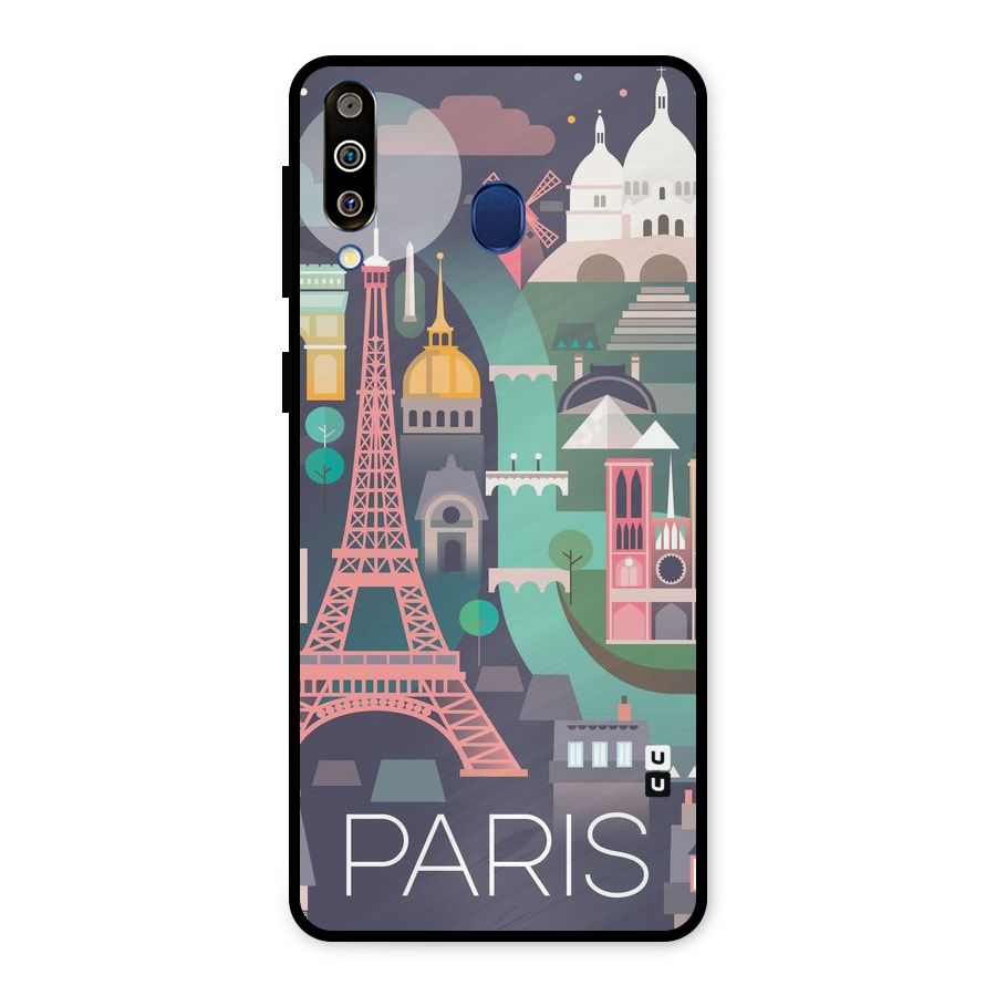 Pink Cute Tower Metal Back Case for Galaxy M30