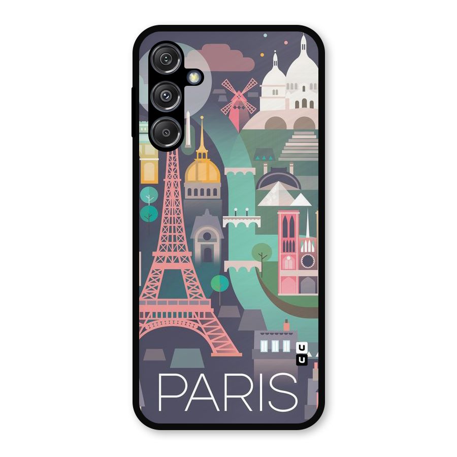 Pink Cute Tower Metal Back Case for Galaxy M34 5G