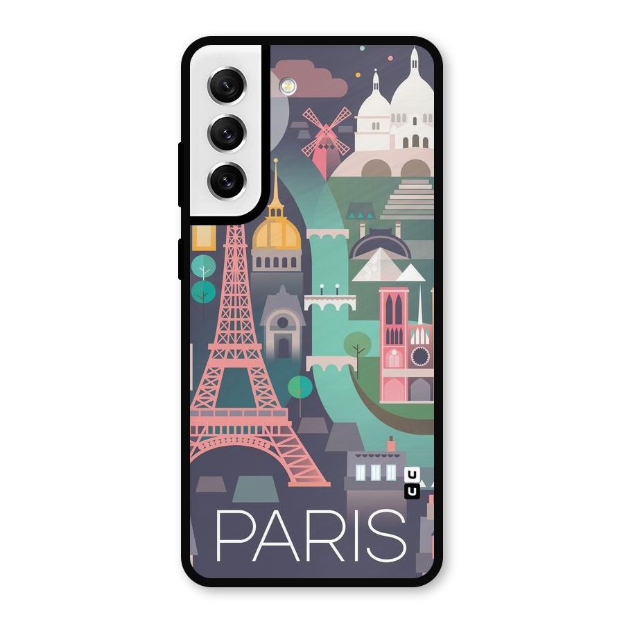 Pink Cute Tower Metal Back Case for Galaxy S21 FE 5G