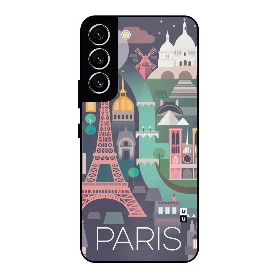 Pink Cute Tower Metal Back Case for Galaxy S22 5G