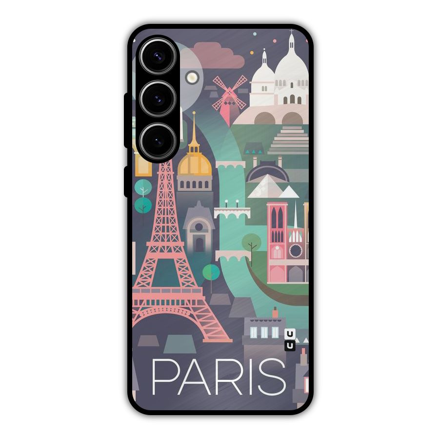 Pink Cute Tower Metal Back Case for Galaxy S24 Plus
