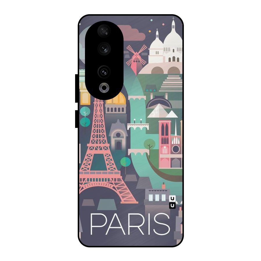Pink Cute Tower Metal Back Case for Honor 90