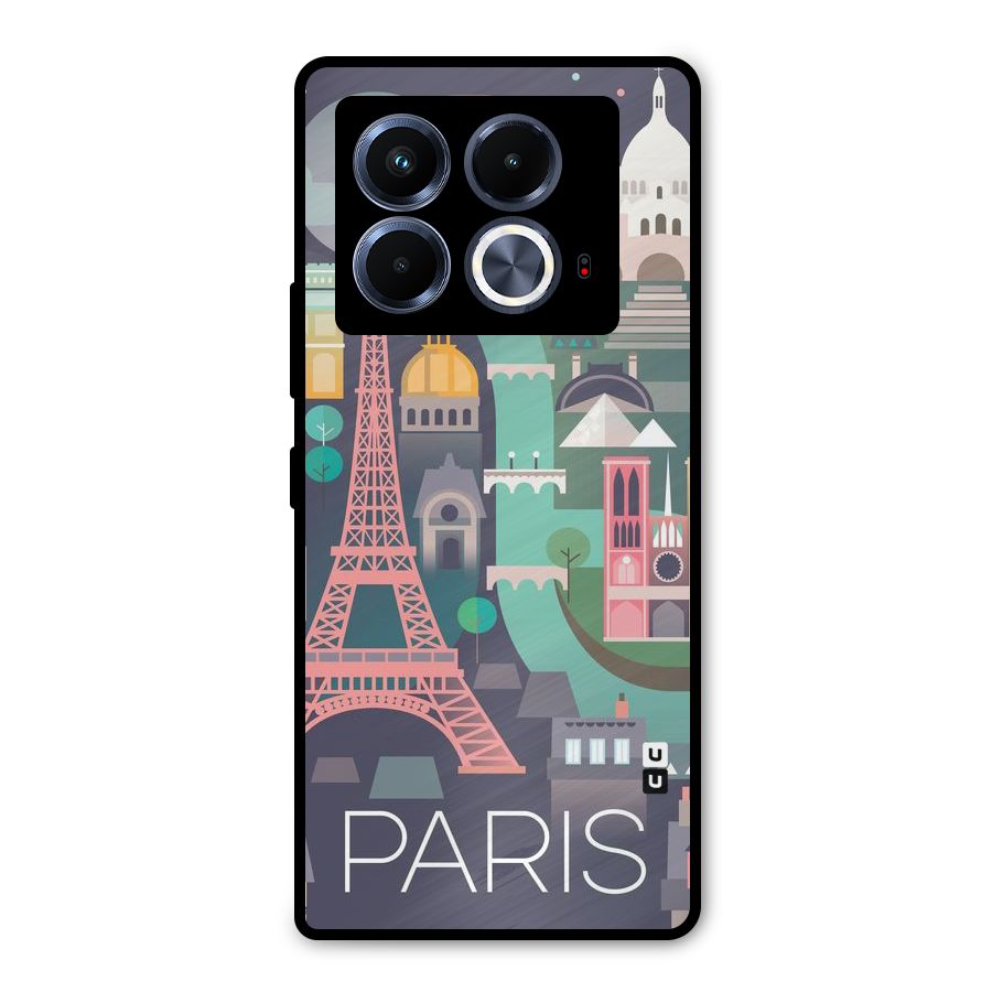 Pink Cute Tower Metal Back Case for Infinix Note 40 5G