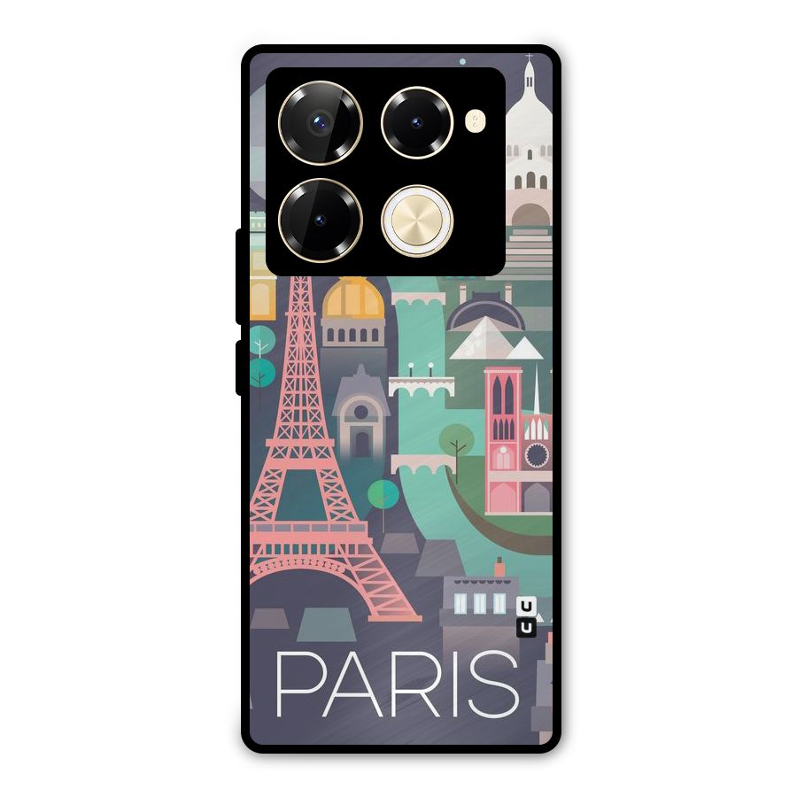 Pink Cute Tower Metal Back Case for Infinix Note 40 Pro