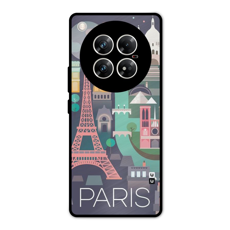 Pink Cute Tower Metal Back Case for Infinix Zero 40 5G