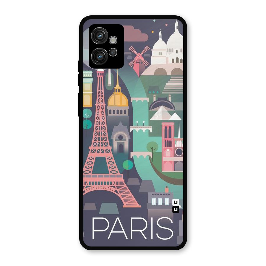 Pink Cute Tower Metal Back Case for Moto G32