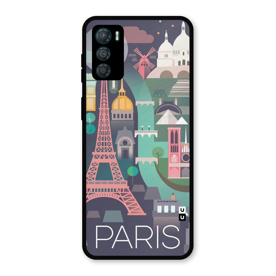 Pink Cute Tower Metal Back Case for Moto G42