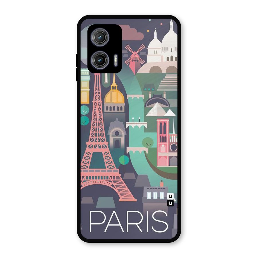 Pink Cute Tower Metal Back Case for Moto G73