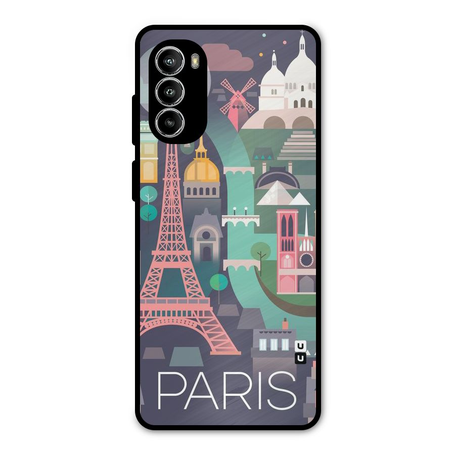 Pink Cute Tower Metal Back Case for Moto G82