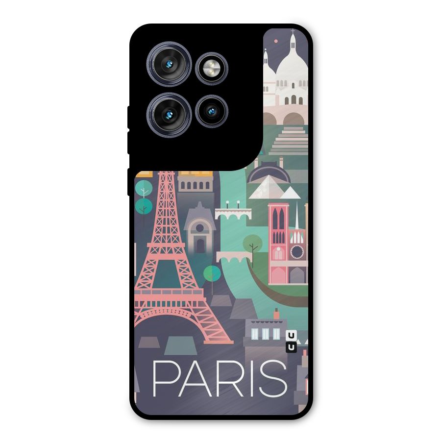 Pink Cute Tower Metal Back Case for Motorola Edge 50 Neo