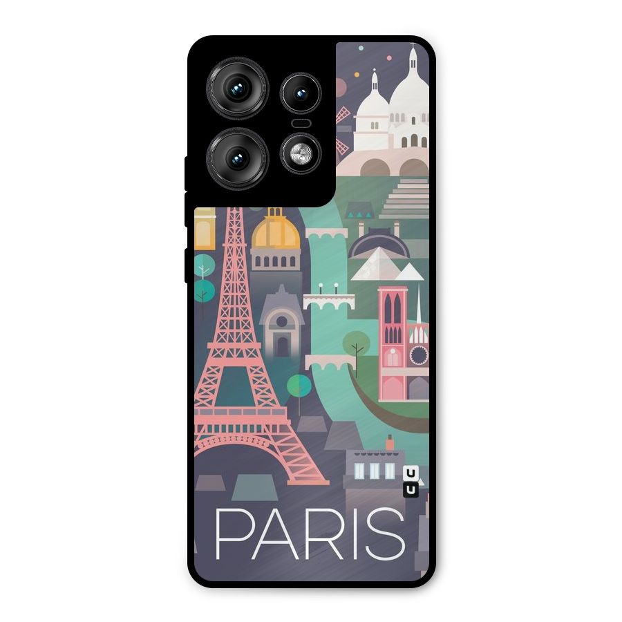 Pink Cute Tower Metal Back Case for Motorola Edge 50 Pro