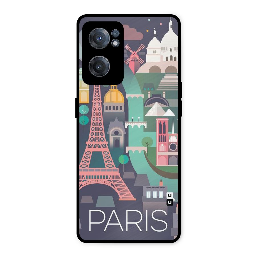 Pink Cute Tower Metal Back Case for OnePlus Nord CE 2 5G