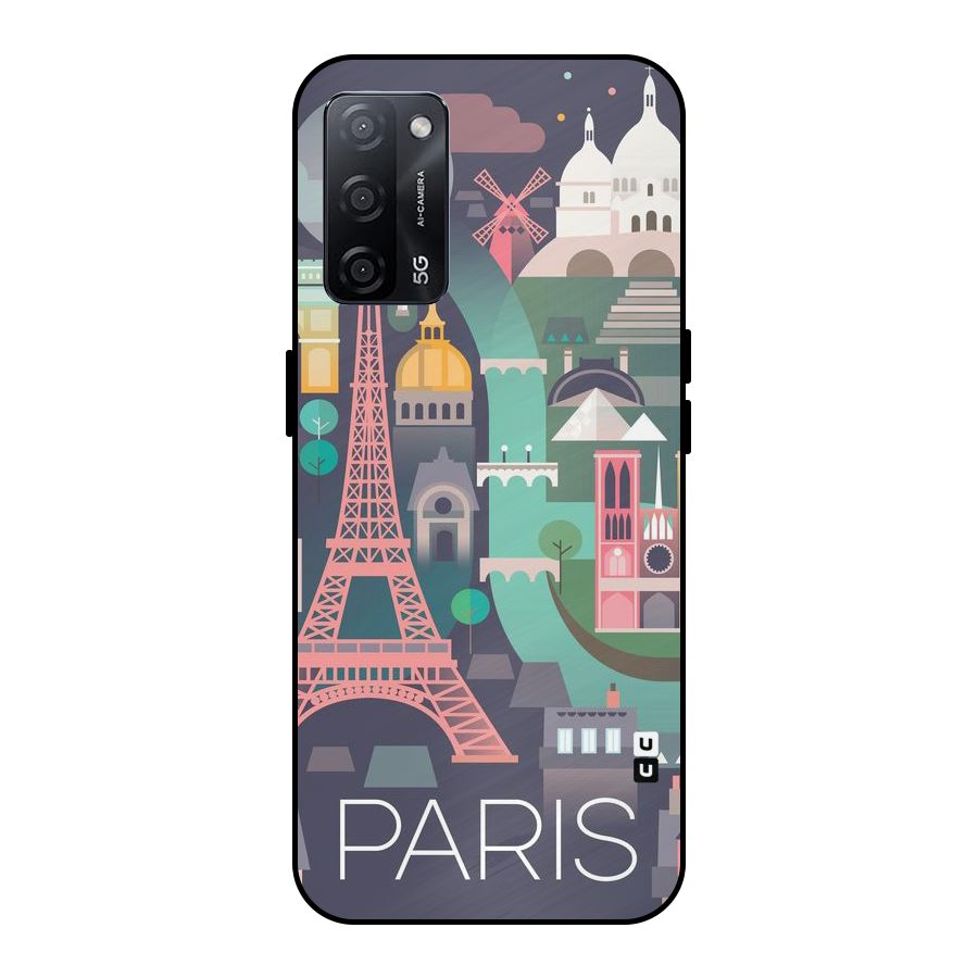 Pink Cute Tower Metal Back Case for Oppo A53s 5G