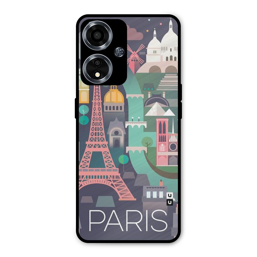 Pink Cute Tower Metal Back Case for Oppo A59