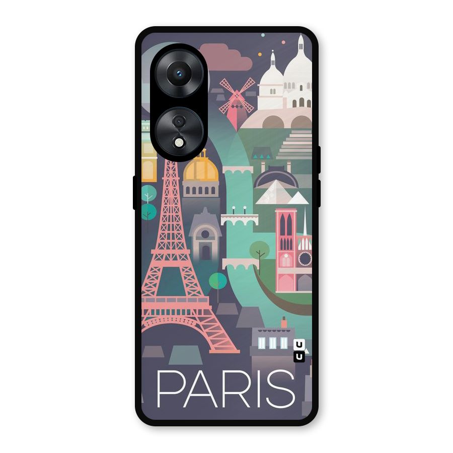 Pink Cute Tower Metal Back Case for Oppo A78