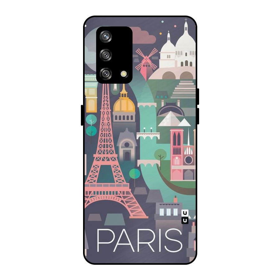 Pink Cute Tower Metal Back Case for Oppo F19
