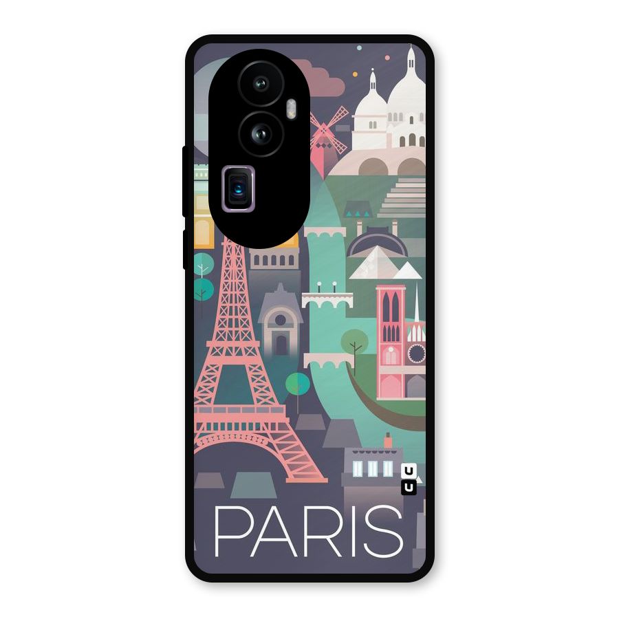 Pink Cute Tower Metal Back Case for Oppo Reno10 Pro Plus
