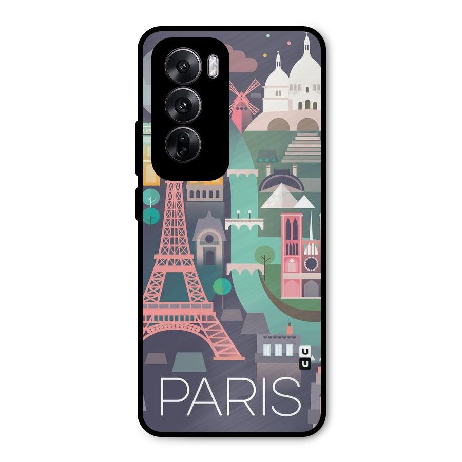 Pink Cute Tower Metal Back Case for Oppo Reno12