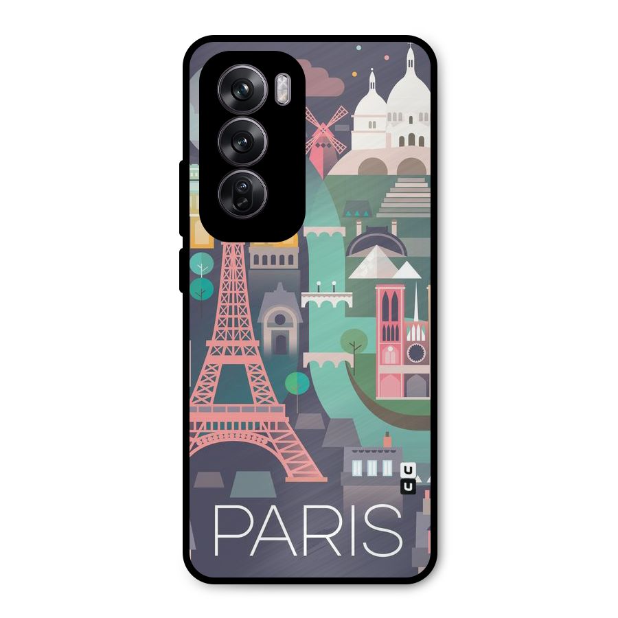 Pink Cute Tower Metal Back Case for Oppo Reno12 Pro