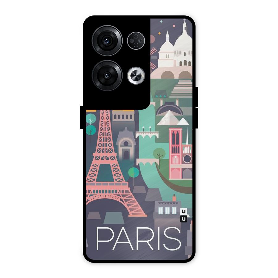 Pink Cute Tower Metal Back Case for Oppo Reno8 Pro 5G