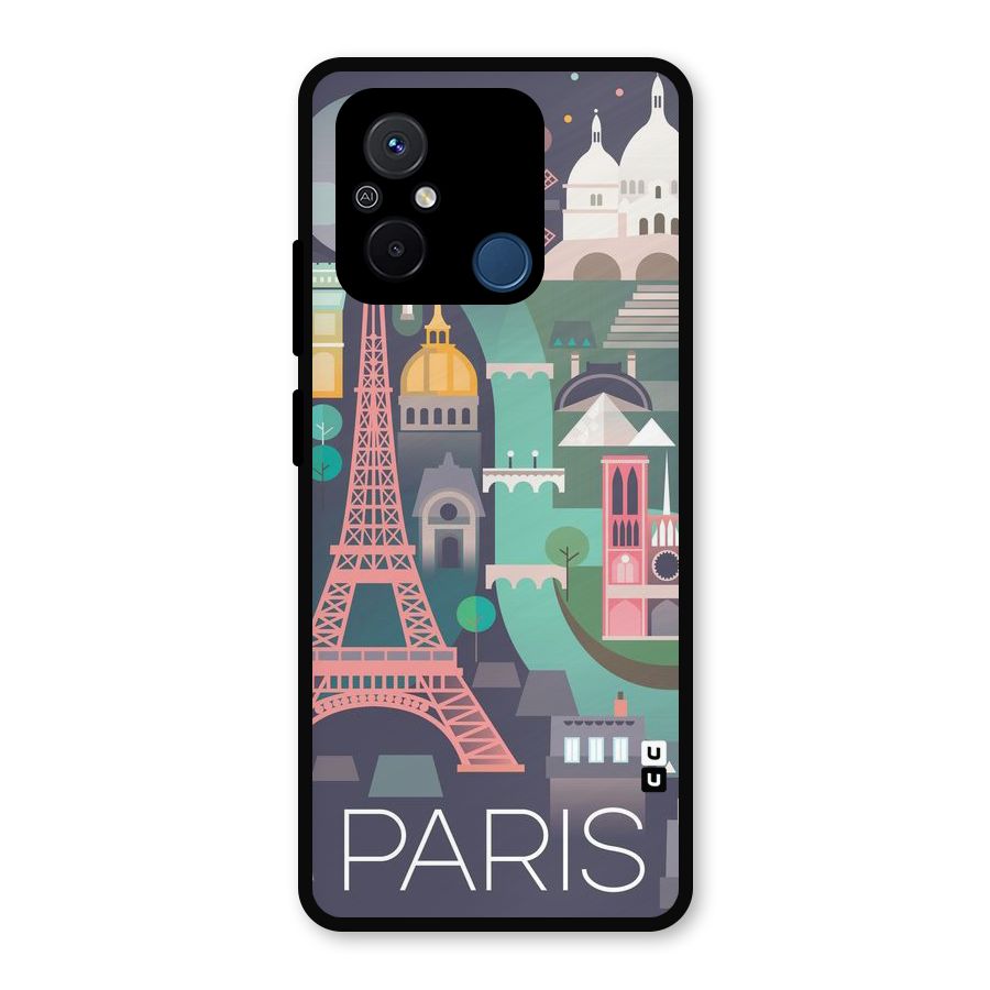 Pink Cute Tower Metal Back Case for Poco C55
